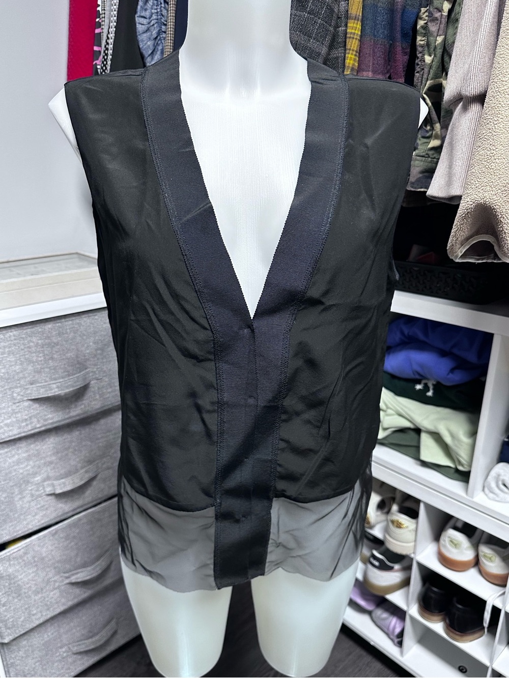 Sandro Silk and mesh top